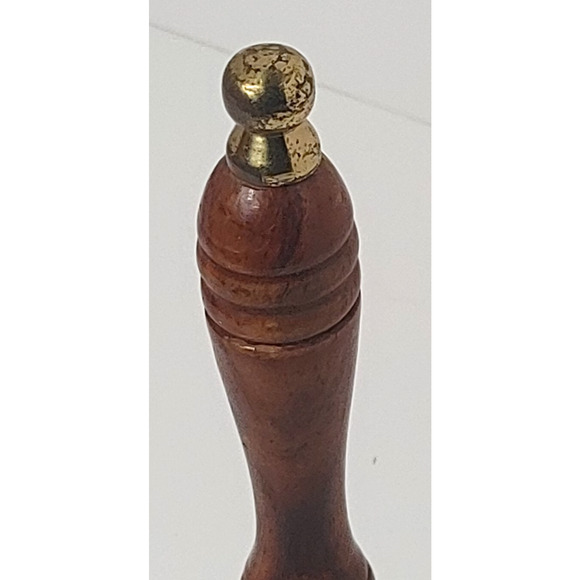 Vintage Brass School Bell Hand Held Wood Handle 8" tall x 4" diameter - Picture 4 of 6